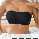 NEW Sujetador sin costuras y sin tirantes para mujer, sexy sujetador bandeau de malla calado con correas de hombro transparentes