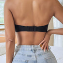 NEW Sujetador sin costuras y sin tirantes para mujer, sexy sujetador bandeau de malla calado con correas de hombro transparentes