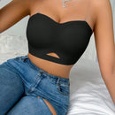 Sujetador Bandeau inalambrico sin costuras antideslizante sin tirantes Push-Up sin costuras para mujeres, pieza unica
