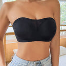 NEW Sujetador sin costuras y sin tirantes para mujer, sexy sujetador bandeau de malla calado con correas de hombro transparentes