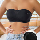 NEW Sujetador sin costuras y sin tirantes para mujer, sexy sujetador bandeau de malla calado con correas de hombro transparentes