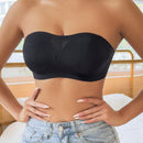 NEW Sujetador sin costuras y sin tirantes para mujer, sexy sujetador bandeau de malla calado con correas de hombro transparentes