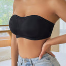NEW Sujetador sin costuras y sin tirantes para mujer, sexy sujetador bandeau de malla calado con correas de hombro transparentes