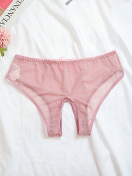 Conjunto de 3 piezas de lenceria femenina sexy con Tangas transparentes sin entrepierna