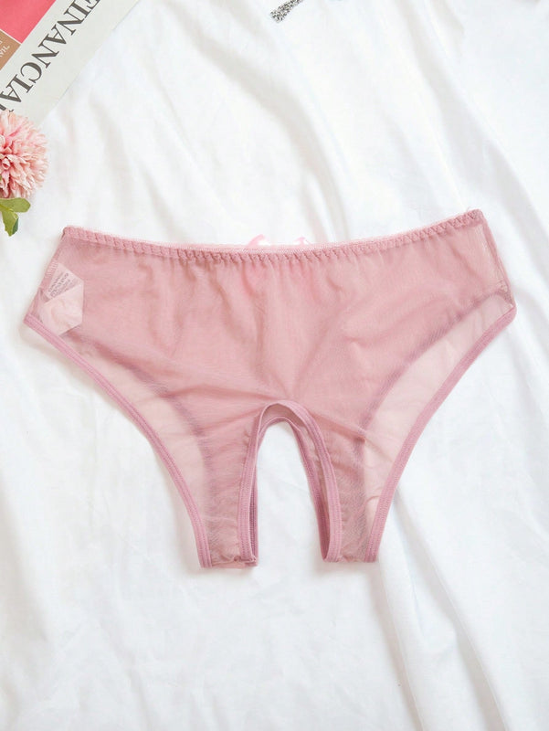 Conjunto de 3 piezas de lenceria femenina sexy con Tangas transparentes sin entrepierna