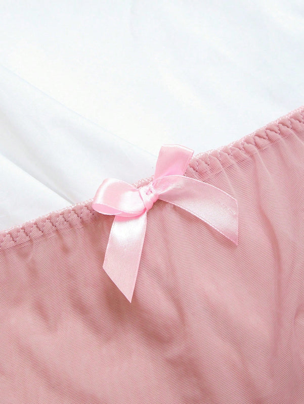 Conjunto de 3 piezas de lenceria femenina sexy con Tangas transparentes sin entrepierna