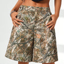 Coolane Shorts impresos con estampado de ramas sueltas y de moda para el verano