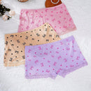 NEW 3 piezas Calzoncillos cortos de encaje con estampado de mariposa y corazon para dama en contraste