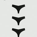 NEW 3 piezas  Bragas solidas de mujer, calzoncillos sin costuras, bragas solidas, corte medio, cintura en V sexy comodo, transpirable, lenceria de mujer de seda de hielo, tanga intimo