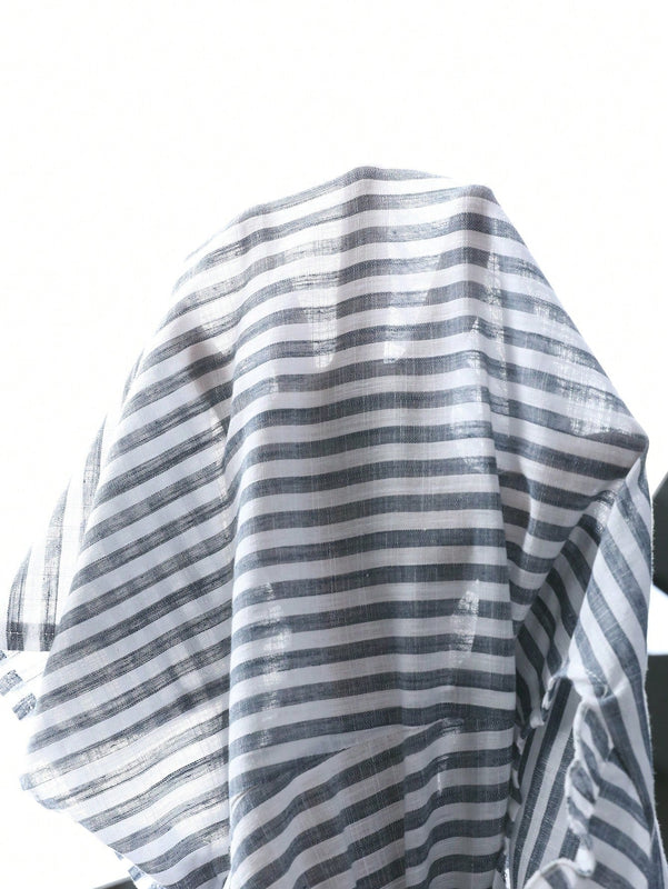 LUNE Camisa de verano casual para mujer con cuello en V, estampado de rayas y ribete de encaje