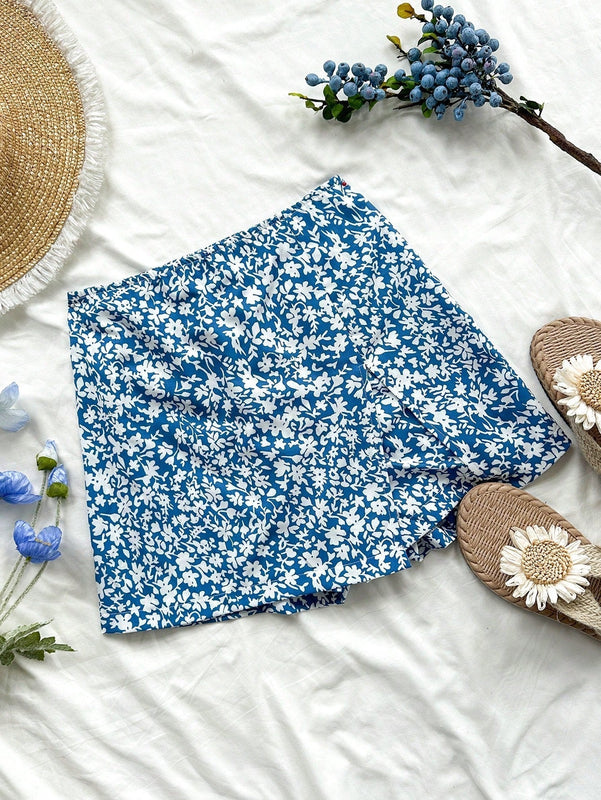 WYWH Shorts casuales de verano con flores Ditsy de cintura alta para vacaciones