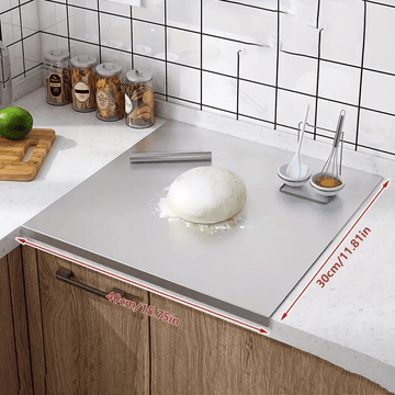 Tabla de Cortar de Acero Inoxidable de Tamaño Extra Grande con Pies Antideslizantes - Perfecta para Hornear y Amasar Masa, Esencial de Cocina Segura para Alimentos