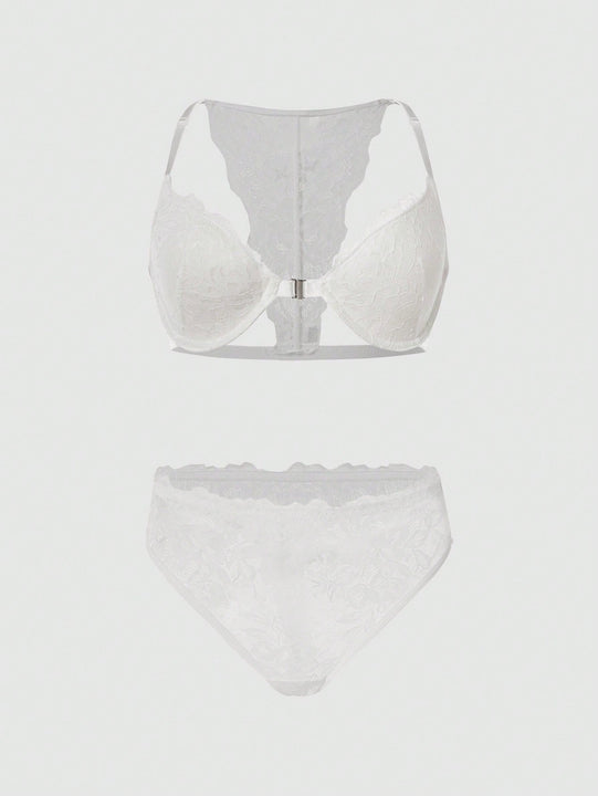 DesireSculpt Conjunto de lenceria con encaje en contraste