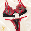 NEW Conjunto de sujetador push-up con aros negro para mujeres, bralette sexy de encaje con cuello en V y ropa interior transpirable con detalles huecos