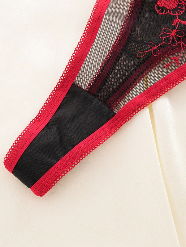 NEW Conjunto de sujetador push-up con aros negro para mujeres, bralette sexy de encaje con cuello en V y ropa interior transpirable con detalles huecos