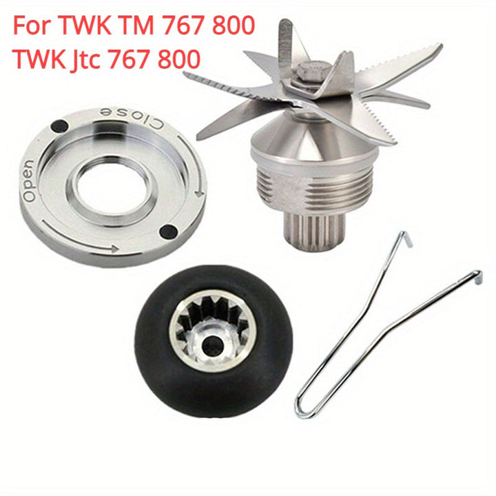 Conjunto de cuchilla de repuesto compatible con la licuadora TWK TM 767 800 Jtc - Incluye cuchillo de corte, anillo de sellado, casquillo de transmisión, herramienta de extracción para los electrodomésticos de cocina Biolomix T5200 Gastrorag B020B