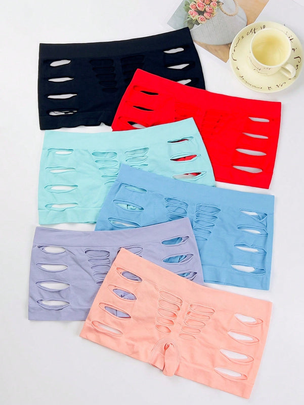 NEW Paquete de 6 Calzoncillos Boyshort para mujeres, Ropa interior de nylon sin costuras, Boxer Briefs elasticos