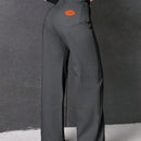 EZwear Jeans De Pierna Recta Con Costuras Superiores Y Cintura Alta