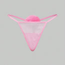 ROMWE Kawaii Conjunto de 3 piezas de tanga sexy con pompon de cola de conejo puro