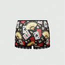 ROMWE J-Fashion Conjunto de 3 piezas de braguitas para mujeres con estampado de corazon y poker, parche de encaje y pierna cuadrada