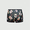 ROMWE J-Fashion Conjunto de 3 piezas de braguitas para mujeres con estampado de corazon y poker, parche de encaje y pierna cuadrada