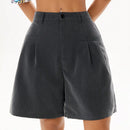 Coolane Shorts de traje con diseno plisado de moda para mujeres, adecuados para atuendos de primavera y verano con estilo callejero