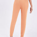 Essnce Pantalones informales de color liso y elasticos de cintura alta con pliegues y bolsillos para mujer