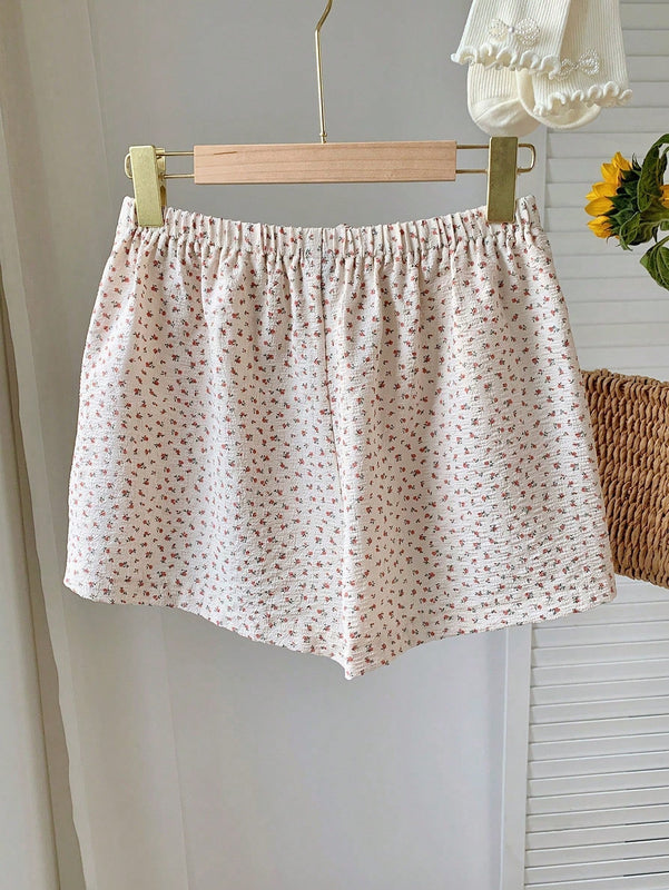 EZwear Pantalones Cortos Casuales De Verano Con Estampado Floral De Florecitas Para Mujer Para Uso Diario