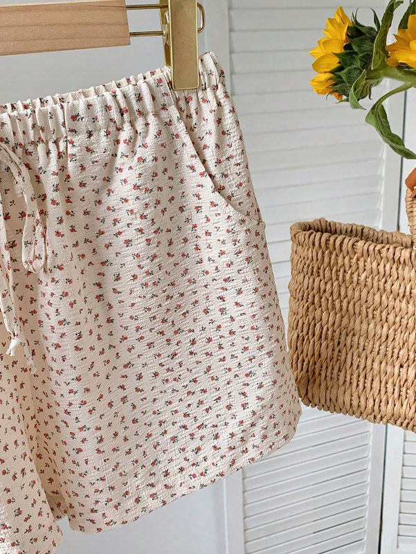 EZwear Pantalones Cortos Casuales De Verano Con Estampado Floral De Florecitas Para Mujer Para Uso Diario