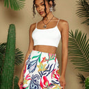 VCAY Pantalones cortos casuales impresos para mujer para vacaciones de verano