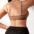NEW Sujetador de diseno de hebilla metalica con rayas para mujer