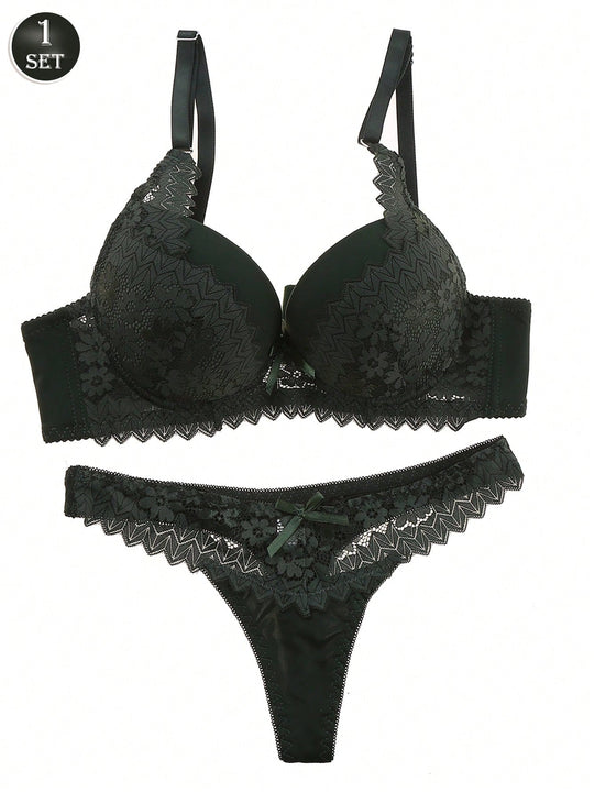 NEW Conjunto de ropa interior y sujetador con encaje de lujo, comodo y sexy para mujer