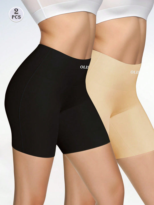 NEW 2 piezas Bragas sin costuras de cintura alta para mujer, comodas y con efecto moldeador en el Body