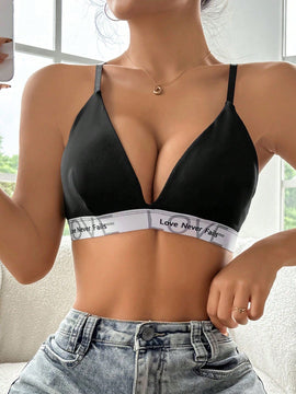 NEW  Sujetador con tirantes de jacquard y con letras para mujer