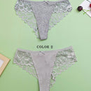 3 piezas Ropa interior comoda y transpirable para mujeres, tanga sexy con encaje y lazo