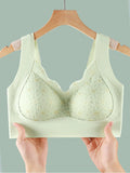 Sujetador de encaje sin costuras con paneles suavizantes de la espalda, correas elevadoras y almohadillas removibles para mujeres