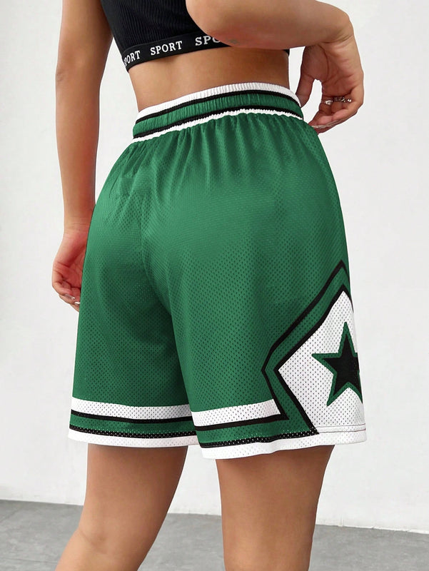 Coolane Bermudas sueltas para mujer con cordon y estampado de letras