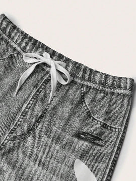 LUNE Leggings ajustados con cordon y estampado de mariposas para mujer