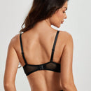 DesireSculpt Sencillo sosten push-up de encaje con aros para mujeres, 1 pieza