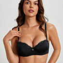 DesireSculpt Sencillo sosten push-up de encaje con aros para mujeres, 1 pieza