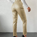 Pantalones de piel sintetica para mujer