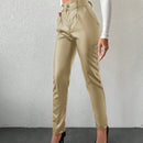 Pantalones de piel sintetica para mujer