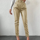 Pantalones de piel sintetica para mujer