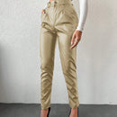 Pantalones de piel sintetica para mujer