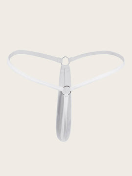 Conjunto de 5 piezas de ropa interior sexy para mujer, con braguita tanga de seda lechosa comoda y de cintura baja, en unicolor. Simple y versatil