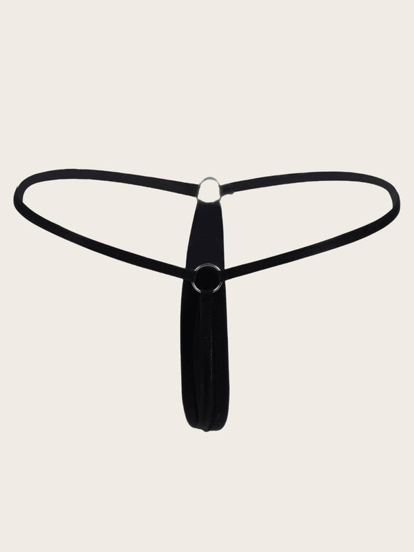 Conjunto de 5 piezas de ropa interior sexy para mujer, con braguita tanga de seda lechosa comoda y de cintura baja, en unicolor. Simple y versatil