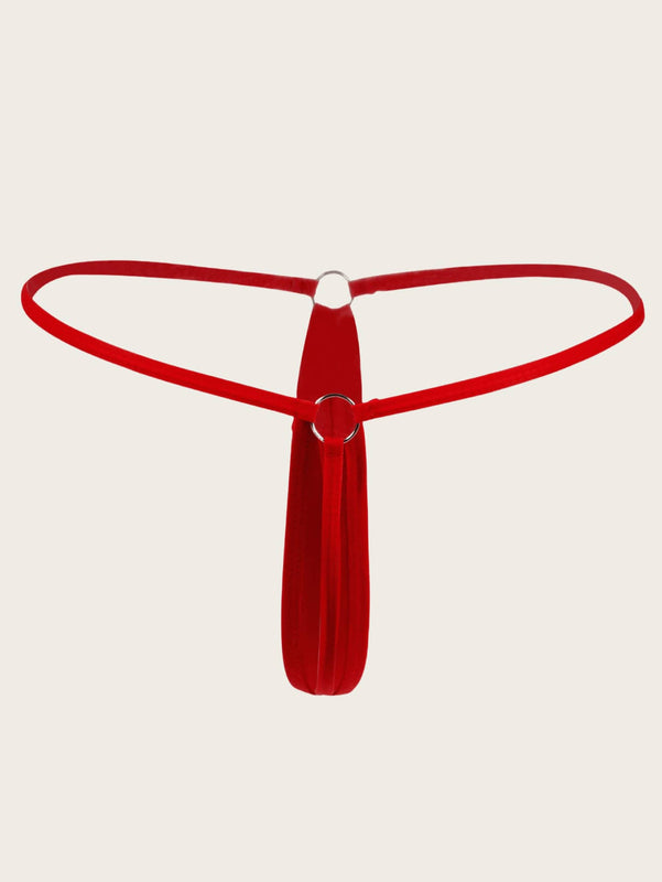 Conjunto de 5 piezas de ropa interior sexy para mujer, con braguita tanga de seda lechosa comoda y de cintura baja, en unicolor. Simple y versatil