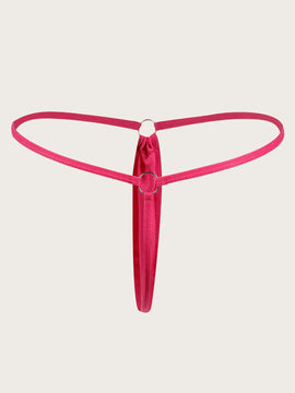 Conjunto de 5 piezas de ropa interior sexy para mujer, con braguita tanga de seda lechosa comoda y de cintura baja, en unicolor. Simple y versatil