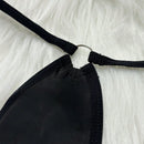 Conjunto de 5 piezas de ropa interior sexy para mujer, con braguita tanga de seda lechosa comoda y de cintura baja, en unicolor. Simple y versatil