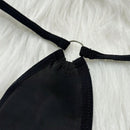 Conjunto de 5 piezas de ropa interior sexy para mujer, con braguita tanga de seda lechosa comoda y de cintura baja, en unicolor. Simple y versatil